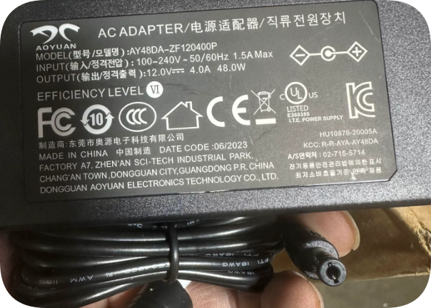 *Brand NEW* Aoyuan AY48DA-ZF120400P Power Supply 12V 4A 48W 5521 Interface Power Adapter